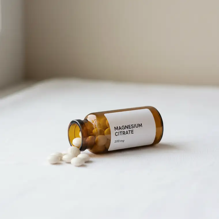 Mężczyzna sięga po szklankę z wodą i suplement magnezu po alkoholu, aby uniknąć kaca i poprawić poranne samopoczucie