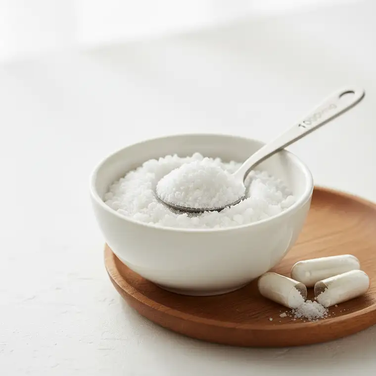 Mężczyzna z bólem głowy po alkoholu sięga po szklankę wody i witaminę C, zastanawiając się czy kwas askorbinowy pomaga na kaca i w jakiej dawce