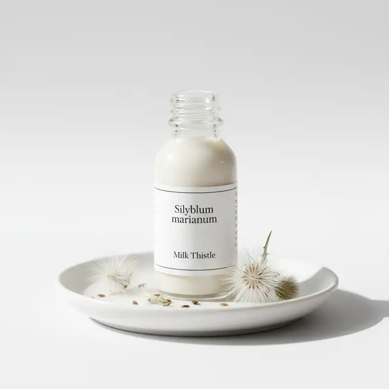 Szklanka mleka ostroplamistego z ostropestem plamistym na tle alkoholu, profilaktyka wątroby przed piciem alkoholu