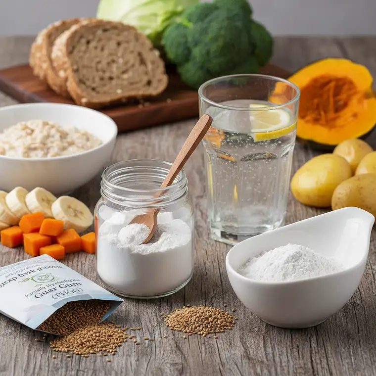 Grafika pokazująca porównanie różnych rodzajów błonnika i wskazująca, jaki błonnik wybrać przy zespole jelita drażliwego z zaparciami dla lepszego komfortu jelit