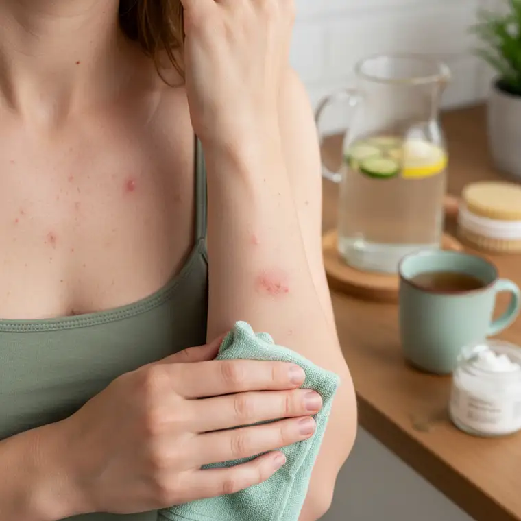 Delikatna pielęgnacja skóry podczas detoksu pomaga łagodzić wysypki, zaczerwienienia i suchość pojawiające się w trakcie oczyszczania organizmu